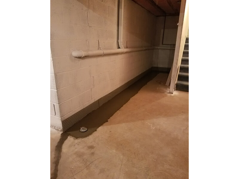 Interior french drain finished | Eco-Dry Waterproofing