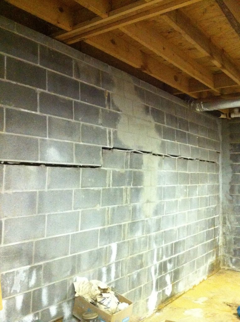 Horizontal crack caused by outside lateral pressure | Eco-Dry Waterproofing