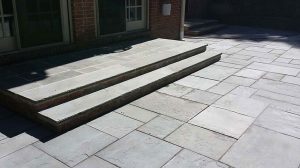 Installation of Bluestone patio - rebuilt steps | Eco-Dry Waterproofing