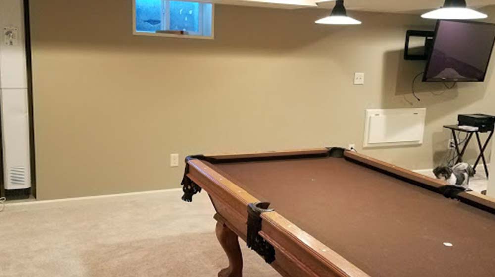 Finished basement after work is done | Eco-Dry Waterproofing